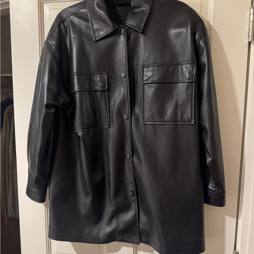 Alice + Olivia Black Faux Leather Jacket